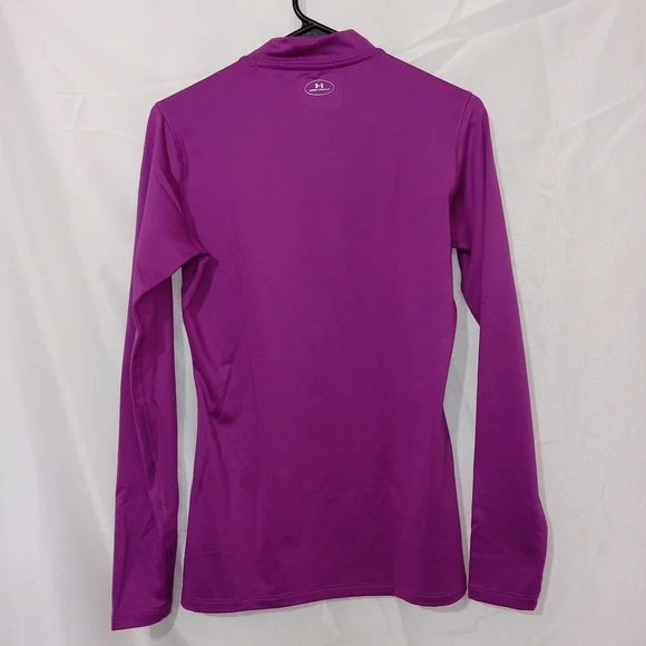 Under Armour Cold Gear Mock Neck Womens Fitted Shirt Size Large Purple - Picture 5 of 11